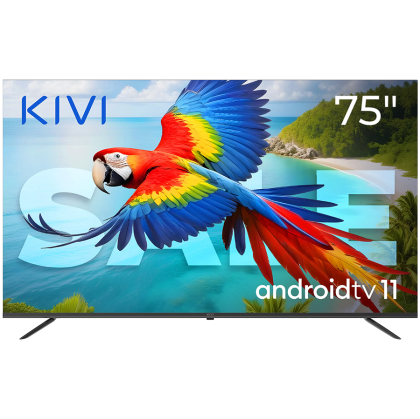 75", UHD, Android TV 11, Black, 60 Hz, AV1, Sound 2x12W, 127 kWh/1000h, Energy F, WiFi5G, BT5.1, 4xHDMI, 2xUSB, Blue Remote, 24 months