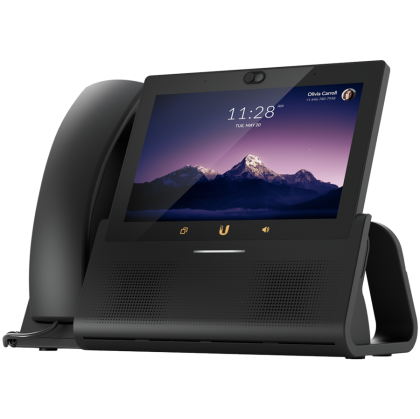 Ubiquiti UTP-TouchMax Premium desktop smartphone that delivers the ultimate user experience, 7" touch display, Ergonomic handset with mute button, Hi-performance speakerphone, Bluetooth support, PoE+ in