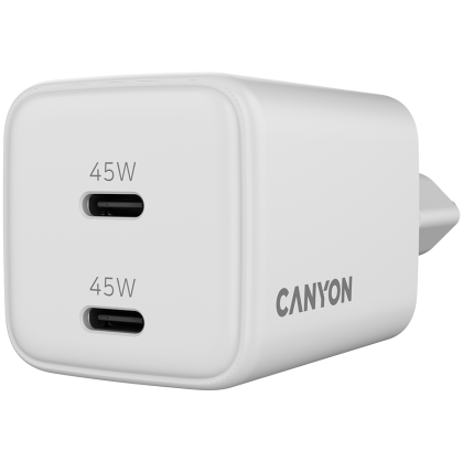 CANYON charger CU45CC GaN 45W 2xPD EU White