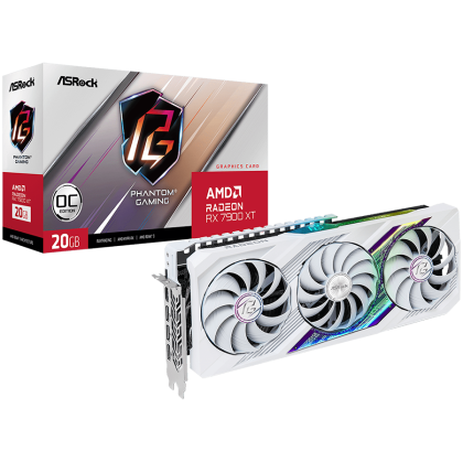 ASROCK Video Card AMD Radeon RX 7900 XT PHANTOM GAMING WHITE 20GB OC