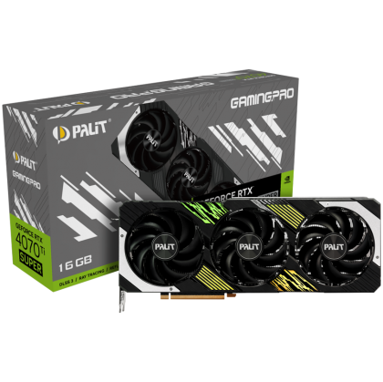 Palit RTX 4070Ti Super GamingPro 16GB GDDR6X, 256 bit, 1x HDMI 2.1a, 3x DP 1.4a, 3 Fan, 1x 16-pin power connector, recommended PSU 750W, NED47TS019T2-1043A