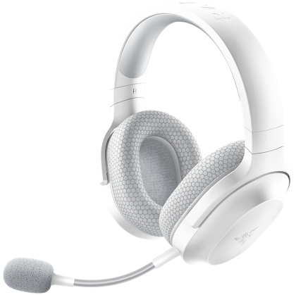 Razer Barracuda X Mercury White Wireless Multi-platform Gaming and Mobile Headset, Razer TriForce 40mm Drivers, Detachable HyperClear Cardioid Mic, Ultra-soft FlowKnit mem foam, 7.1 audio, 50hrs, Dual Wireless, Type-C, Compt PC, PlSt, MD, Ad, iOs