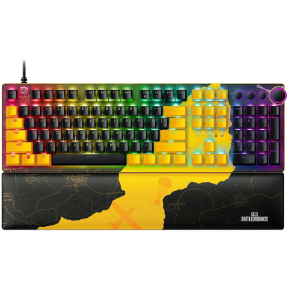 Razer Huntsman V2 - PUBG Optical Gaming Keyboard (Linear Red Switch), US Layout, Doubleshot PBT Keycaps, Sound Dampening Foam, Razer Chroma RGB, Up to 8000Hz polling rate, Aluminum matte top plate