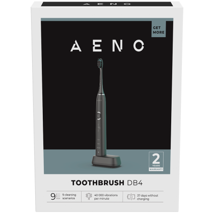 AENO Sonic Electric Toothbrush, DB4: Black, 9 scenarios, with 3D touch, wireless charging, 46000rpm, 40 days without charging, IPX7