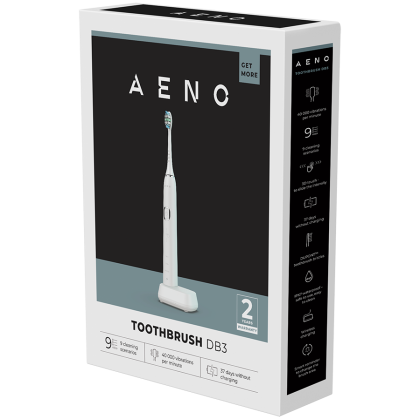 AENO Sonic Electric Toothbrush, DB3: White, 9 scenarios, with 3D touch, wireless charging, 46000rpm, 40 days without charging, IPX7