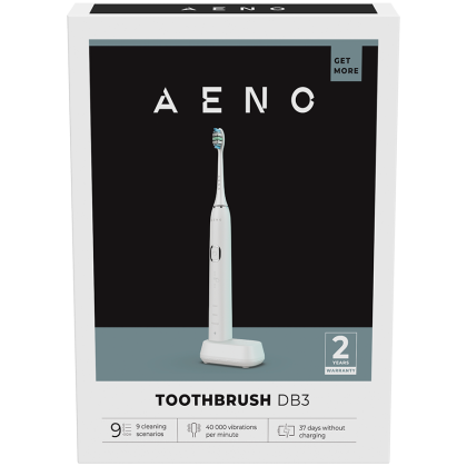 AENO Sonic Electric Toothbrush, DB3: White, 9 scenarios, with 3D touch, wireless charging, 46000rpm, 40 days without charging, IPX7