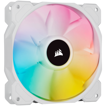 Corsair SP Series, White SP140 RGB ELITE, 140mm RGB LED Fan with AirGuide, Single Pack, EAN:0840006637783