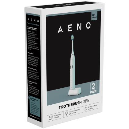 AENO Sonic Electric Toothbrush DB5: White, 5 modes, wireless charging, 46000rpm, 40 days without charging, IPX7