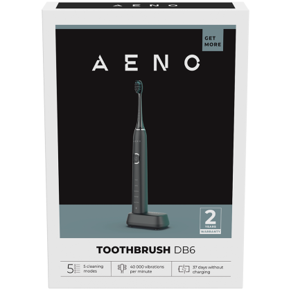 AENO Sonic Electric Toothbrush DB6: Black, 5 modes, wireless charging, 46000rpm, 40 days without charging, IPX7