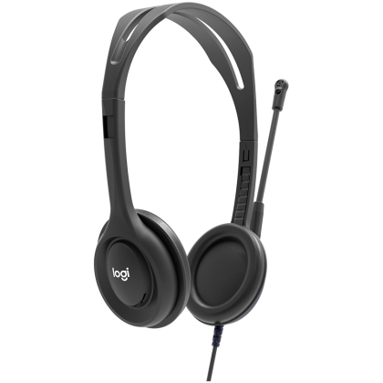 LOGITECH H111 Corded Stereo Headset - BLACK - 3.5 MM