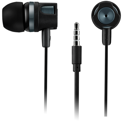 CANYON Stereo earphones with microphone, 1.2M, dark gray