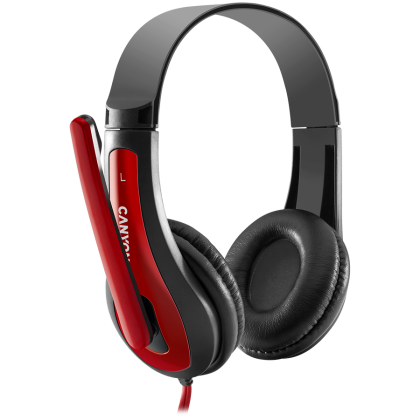 CANYON PC headset HSC-1 PC Mic Flat 2m Black Red