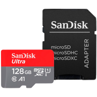 SanDisk Ultra microSDXC 128GB + SD Adapter 140MB/s A1 Class 10 UHS-I