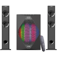 F&D T-300X 2.1 TV Speakers, 70W RMS (17.5Wx2+35W), 2x2.25'' Satellites (soundbar design) + 8'' Subwoofer, BT 4.0/AUX/USB/FM/Multi-color LED/LED Display/Remote control/Wooden/Black