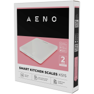 AENO Kitchen Scale KS1S Smart, Max load - 8 kg, Bluetooth, 10,000+ products & meals, 25 indicators analysis, Coffee mode, 6 unit conversion: kg, g, lb, fl, oz, ml, Material - glass