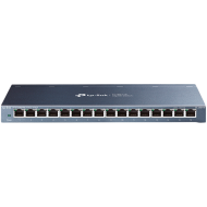 TP-Link TL-SG116P 16-Port Gigabit Desktop Switch with 16-Port PoE+, 802.3at/af, 120 W PoE Power, Desktop Steel Case, Extend Mode for 250m PoE Transmitting, Priority Mode for Port1-4, Isolation Mode, PoE Auto Recovery, Intelligent Power Management