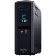 CyberPower UPS  AVR,1350VA/810W, Line-Interactive, LCD display,  Sine Wave output (for Active PFC ), 6x Schuko, Runtime at 500W ( min ):7, Surge protection; slot SNMP card; CP1350EPFCLCD