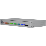 Ubiquiti 16-port, Layer 3 Etherlighting switch with 2.5 GbE, PoE++ output, and versatile mounting options, 4x 2.5 GbE PoE++ ports, 12x GbE PoE+ ports, 2x 10G SFP+ ports, 180W total PoE availability