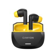 CANYON headset HEXAGON 7 TWS ANC+ENC Wireless Charge Black Yellow