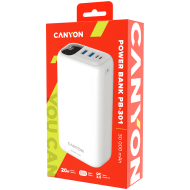 CANYON power bank PB-301 LED 30000 mAh PD 20W QC 3.0 White