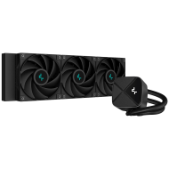 DeepCool LS720S Zero Dark, 360mm CPU Liquid Cooler, 3x120mm ARGB PWM Fans, Anti-Leak Technology, Black, LGA 1700/1200/1151/1150/1155, AMD AM5/AM4, 3Y R-LS720-BKNNMM-G-1