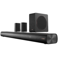 F&D HT-500DA 5.1 Wireless Soundbar, Atmos/Dolby, 190W (bar: 20W*4, Surround:15W*2: SW:80W), BT/AUX/HDMI(ARC)/USB/Optical/Coaxial, Touch buttons, black