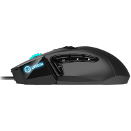 LORGAR Stricter 579, gaming mouse, 9 programmable buttons, Pixart PMW3336 sensor, DPI up to 12 000, 50 million clicks buttons lifespan, 2 switches, built-in display, 1.8m USB soft silicone cable, Matt UV coating with glossy parts and RGB lights with 4 LED