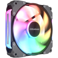 Cougar fan APOLAR 120 ARGB Black, Fan Speed 600-2200 RPM±200RPM, Air Flow 75.38 CFM ± 10%, Air Pressure 2.59 mm H2O±10%, HDB Hydro Dynamic Bearing, 490 mm (Fan) / 470 mm (ARGB)