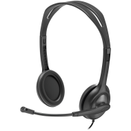 LOGITECH H111 Corded Stereo Headset - BLACK - 3.5 MM