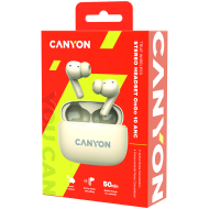 CANYON headset OnGo TWS-10 ANC+ENC Beige