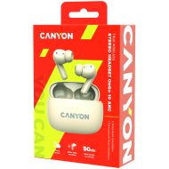 CANYON headset OnGo TWS-10 ANC+ENC Beige